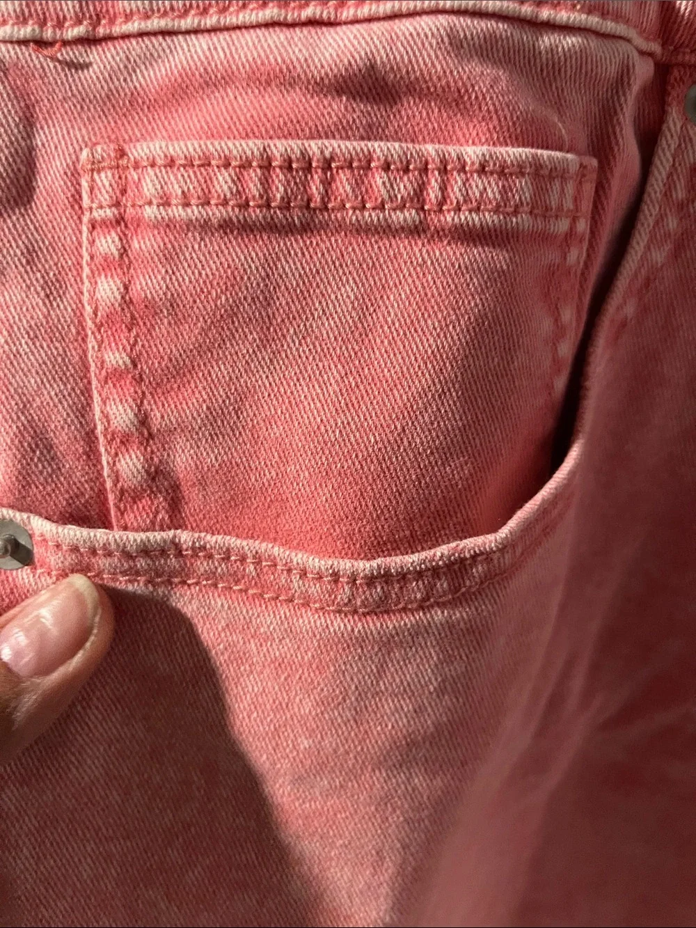 Terra & Sky Coral Pink Denim Cutoff Shorts - Picture 4 of 4
